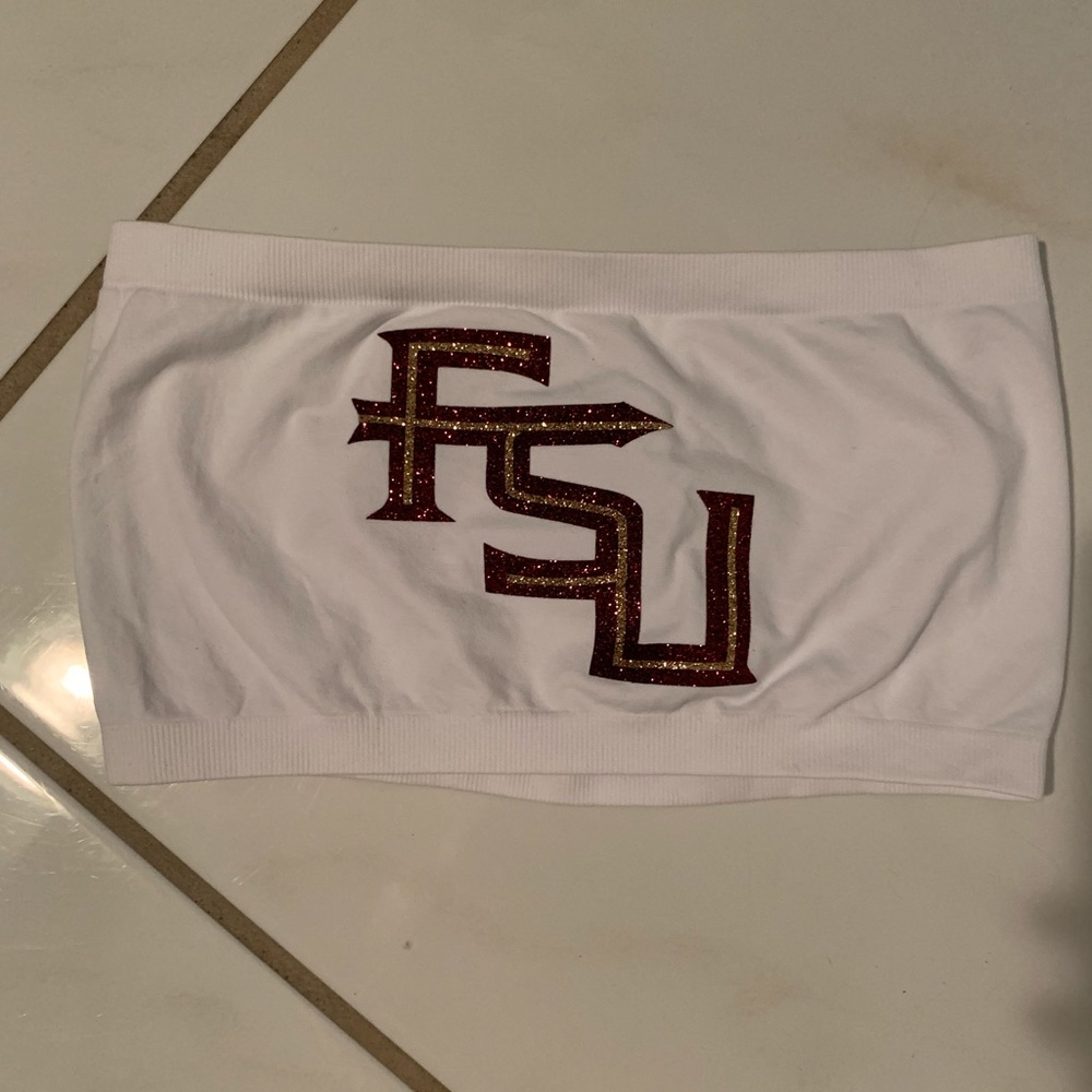 white FSU sparkly bandeau